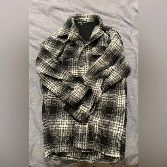 Motel Rocks Plaid Oversized Jacket Size Small - Picture 2 of 5